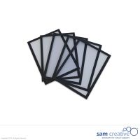 Pochettes magnétiques noir A5, set de 5 pièces
