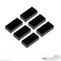 Aimant 12x24 mm rectangulaire noir (set 6)