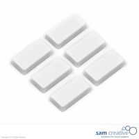 Aimant 12x24 mm rectangulaire blancs (set 6)